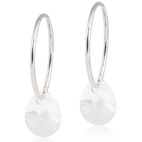 Blomdahl Örhängen Crystal Ring 14mm Drop 8mm
