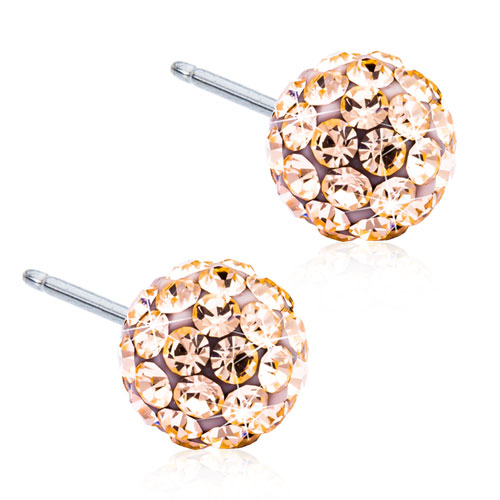 Blomdahl Örhängen Crystal Ball Golden Rose 8mm