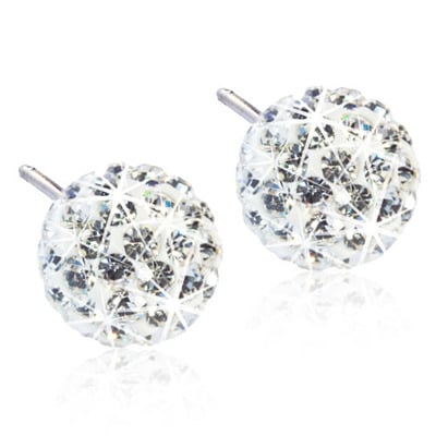 Blomdahl Örhängen Crystal Ball White 10mm