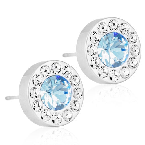 Blomdahl Örhängen Brilliance Halo Crystal/Alexandrite 8mm