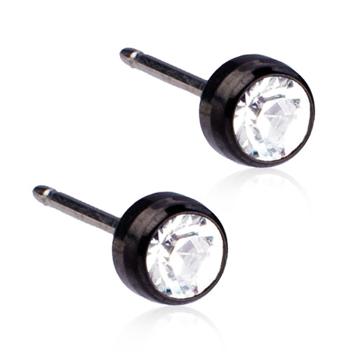 Blomdahl Örhängen Bezel Crystal 4mm