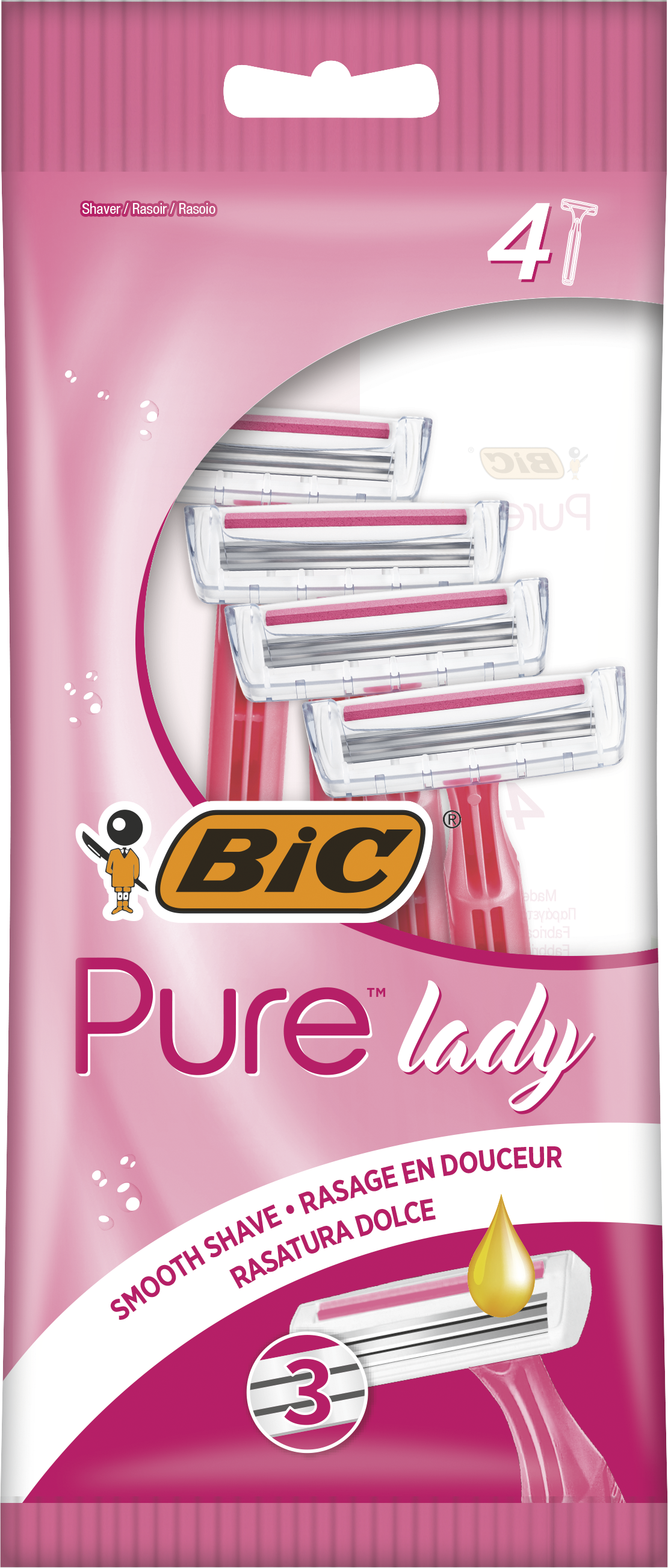 BIC Pure Lady Pink Edition Rakhyvlar 4-pack