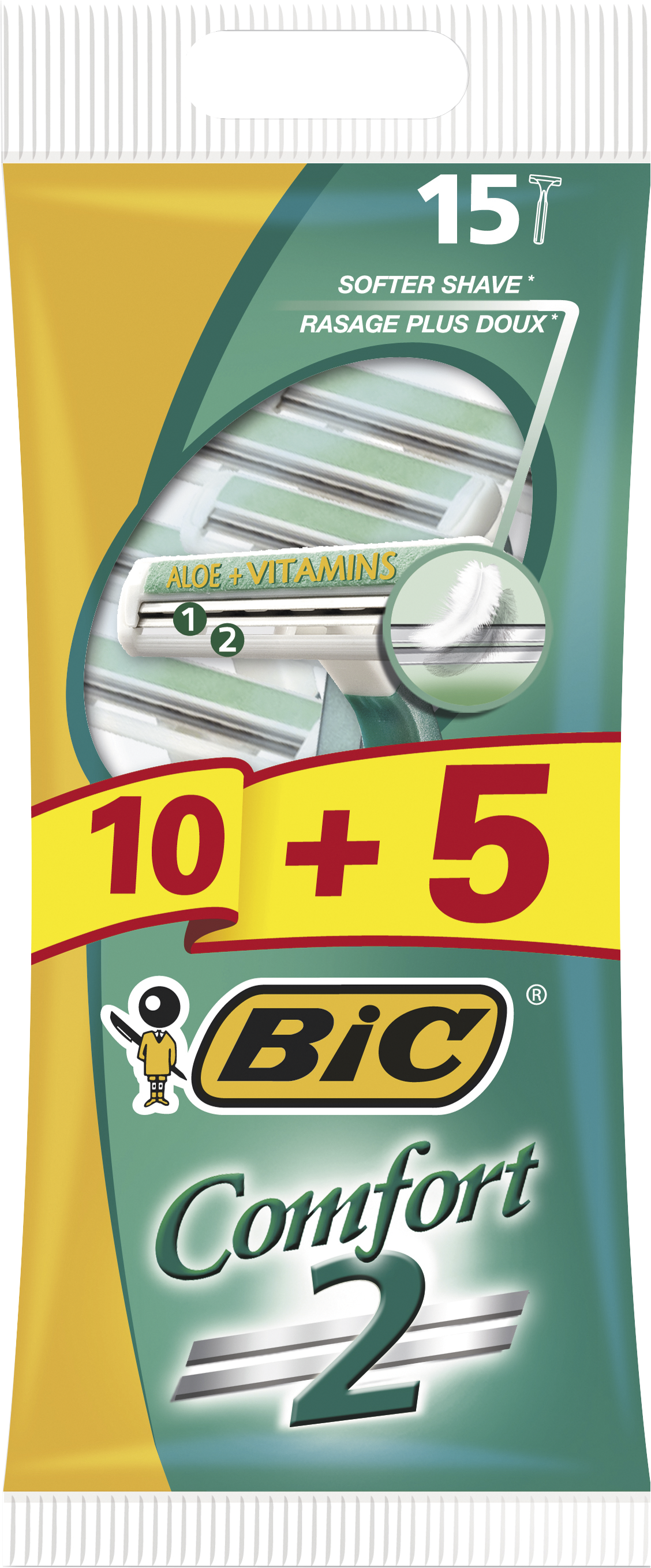 BIC Comfort 2 Pouch Rakhyvlar 15-pack