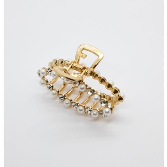 Add a Little Something Hair Claw Oval Pearl/Diamonds White