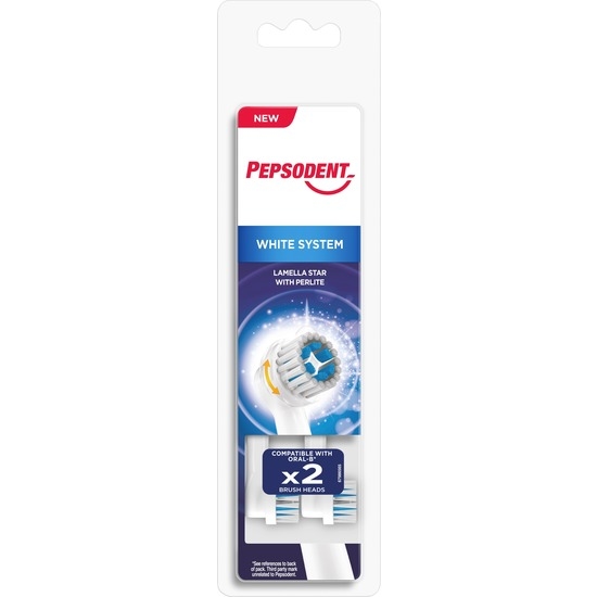 Pepsodent Eltandborsthuvud White System 2-pack