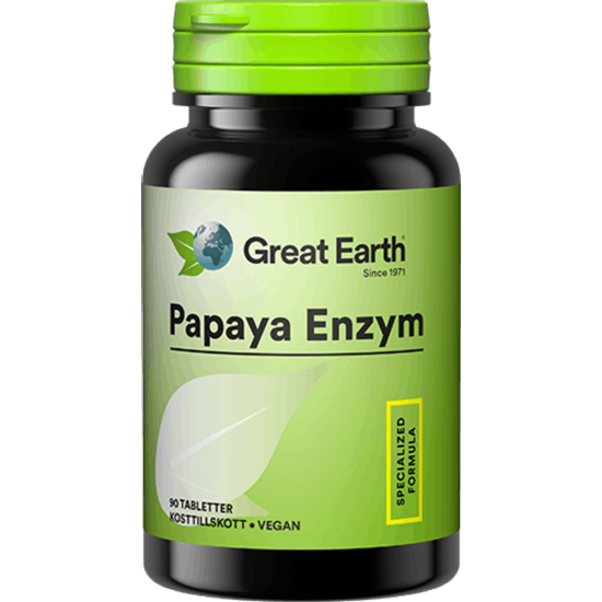 Great Earth Papaya Enzym 90 tabletter