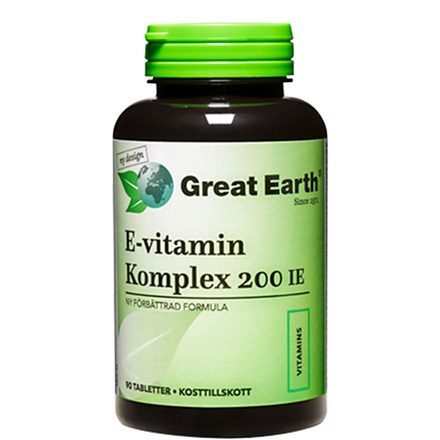 Great Earth E-Vitamin Komplex 200  90 tabletter