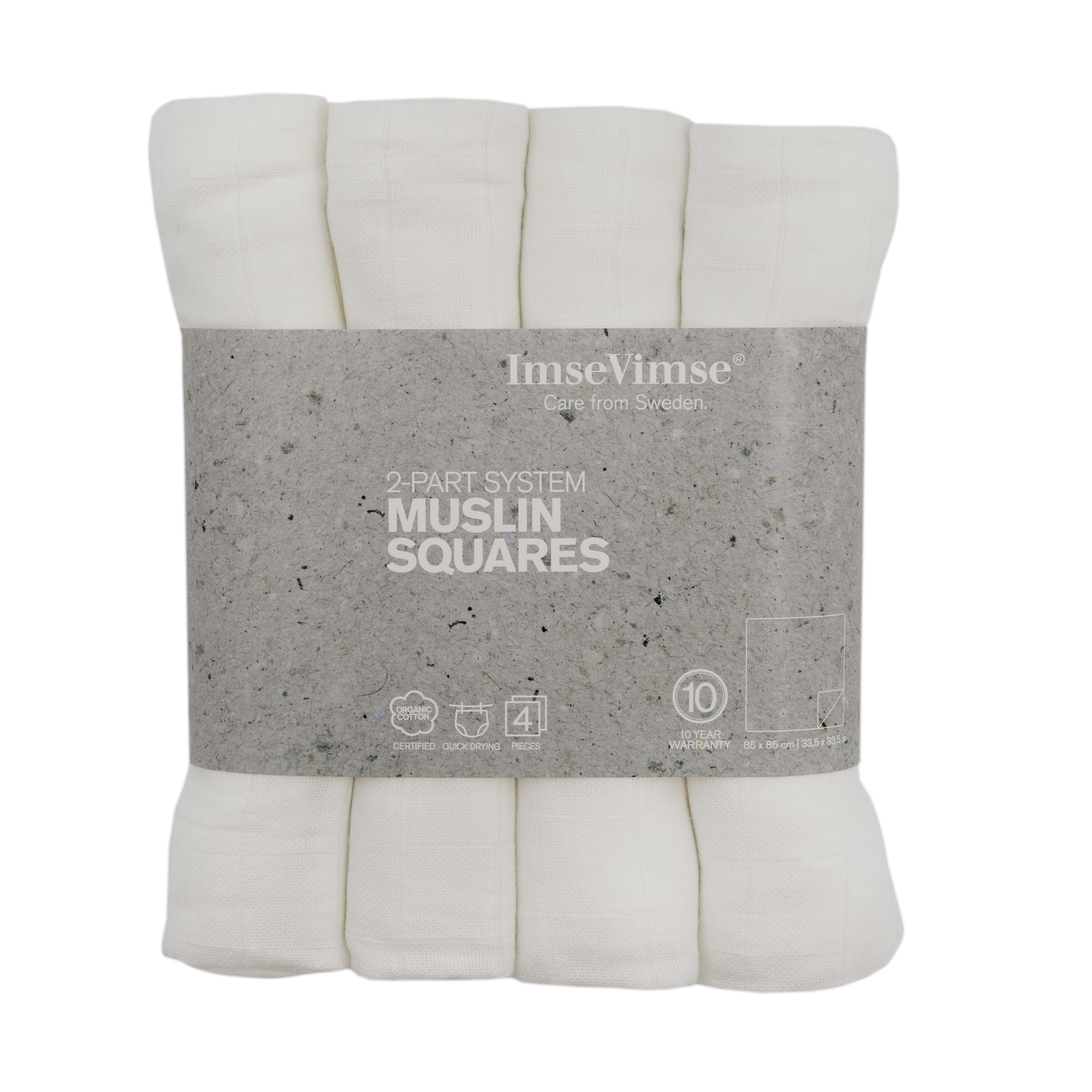 Vimse Muslin squares white 70x70 4 st