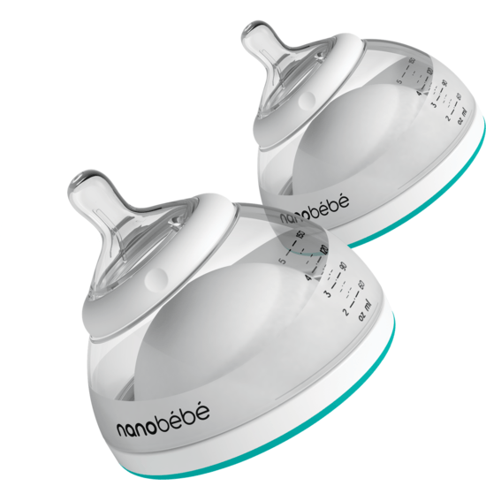 Nanobébé Breastmilk Bottle Turkos 150 ml 2 st