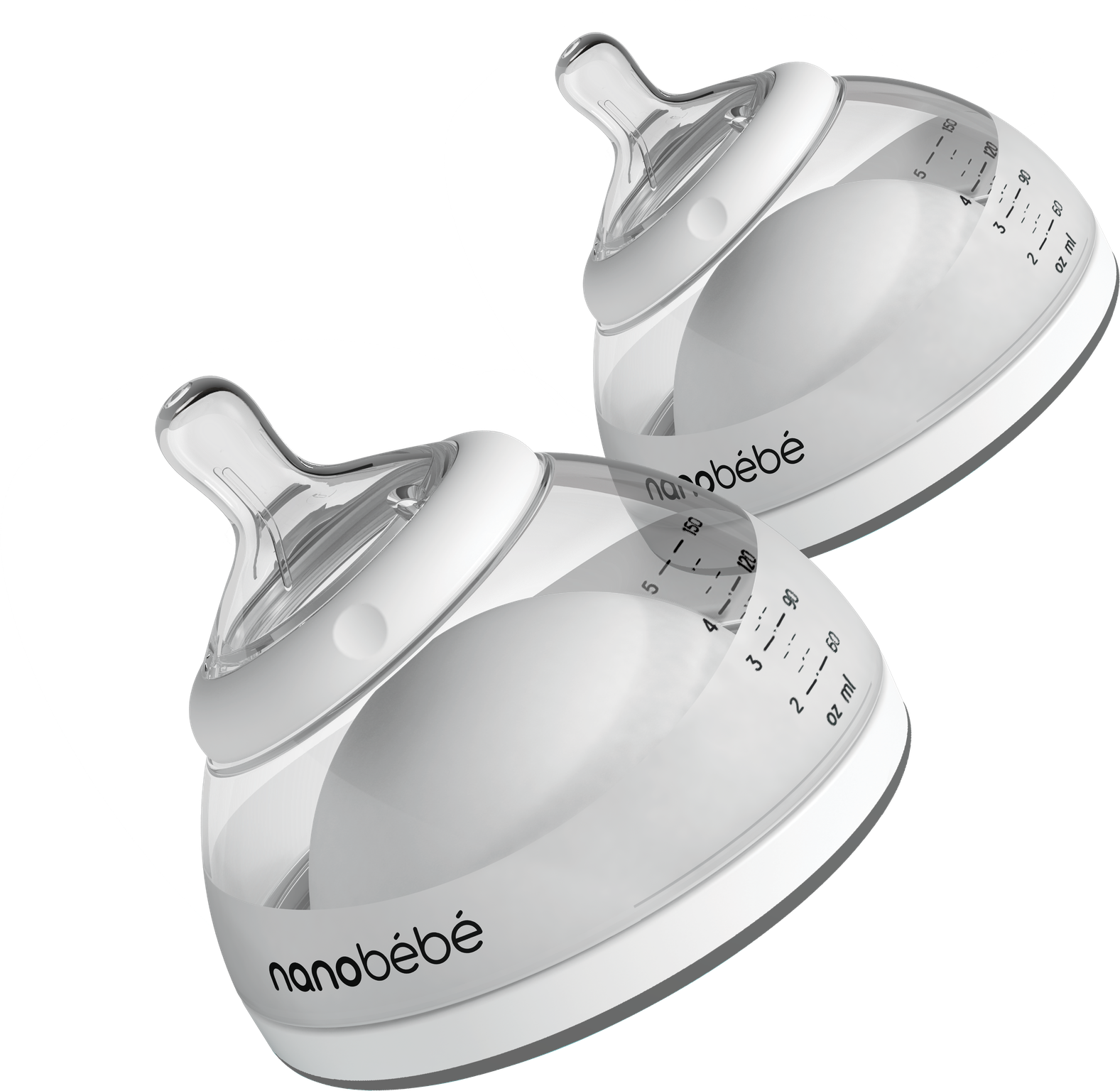 Nanobébé Breastmilk Bottle Grå 150 ml 2 st