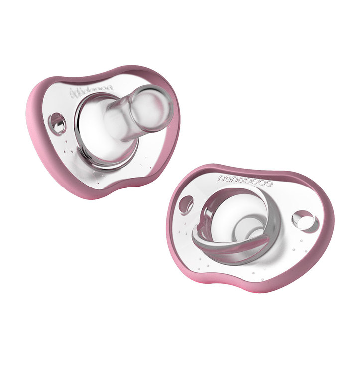 Nanobébé Flexy Napp Silikon 3 mån+ Rosa 2 st