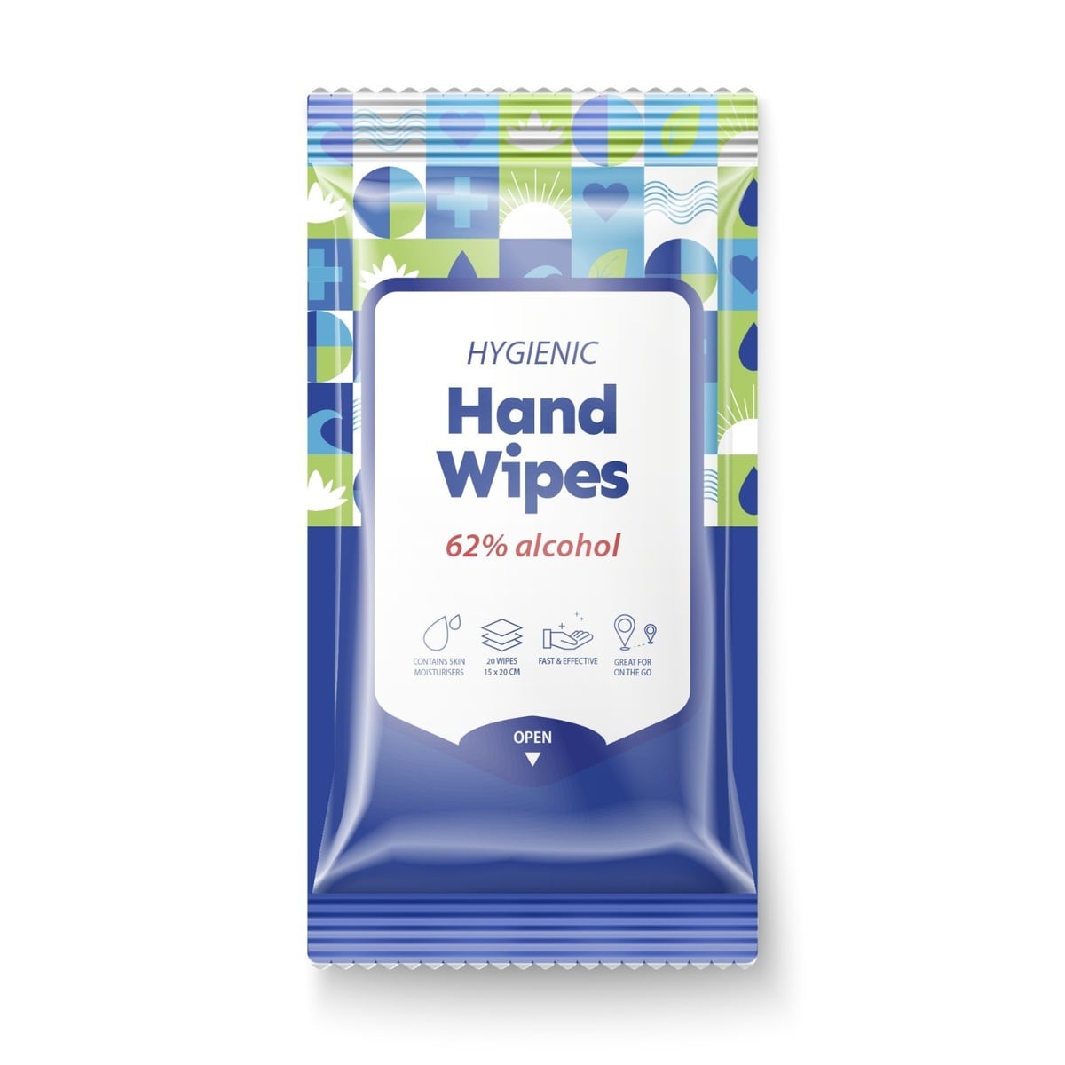 RF Hygienic Hand Wipes 62% alcohol 20 st