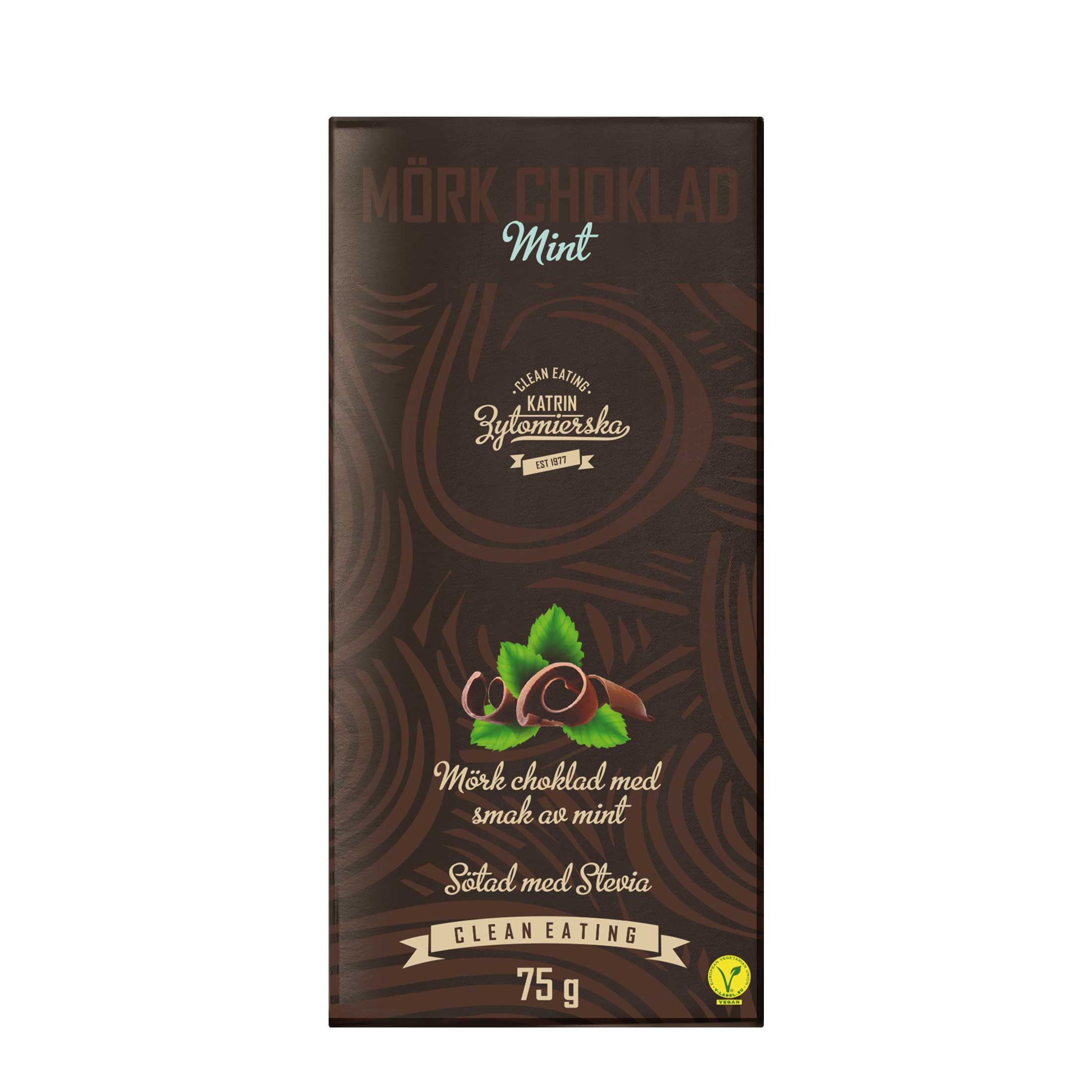 Clean Eating Mörkchoklad Mint 75 g