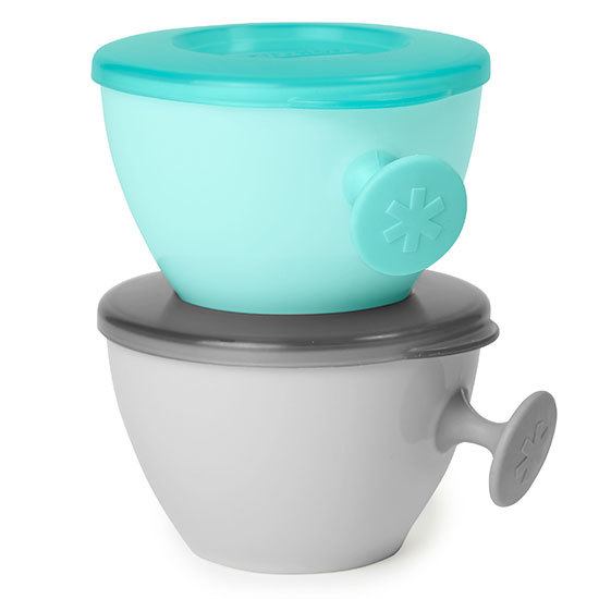 Skip Hop Easy-Grab Matningsskål Grå/Turkos 2-pack