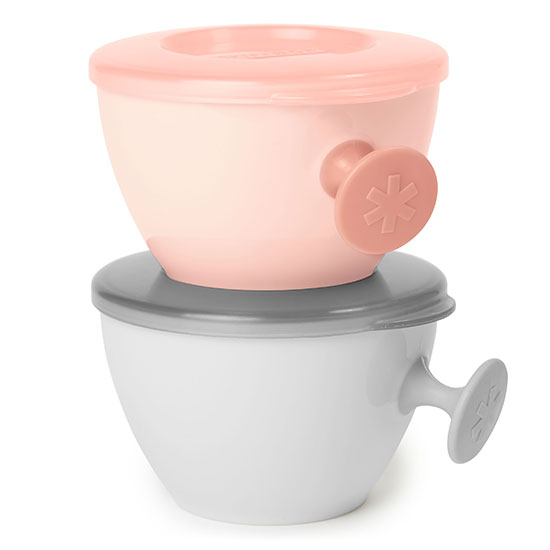 Skip Hop Easy-Grab Matningsskål Grå/Korall 2-pack