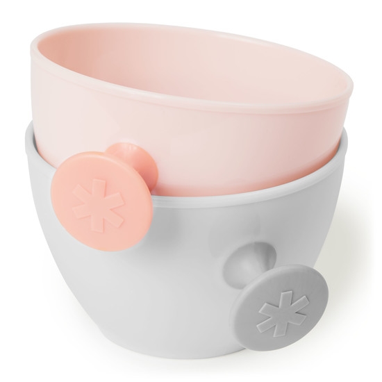 Skip Hop Easy-Grab Matningsskål Grå/Korall 2-pack