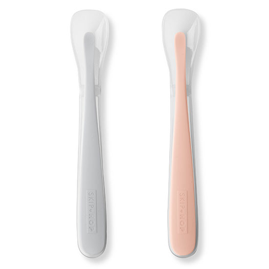 Skip Hop Easy-Feed Matningssked Grå/Korall 2-pack