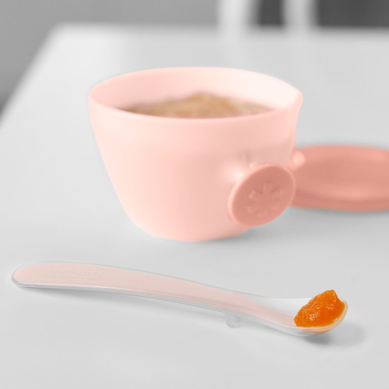 Skip Hop Easy-Feed Matningssked Grå/Korall 2-pack