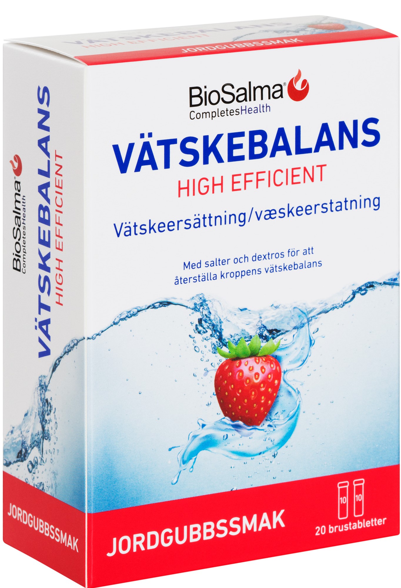 BioSalma Vätskebalans Jordgubb 2x10 brustabletter