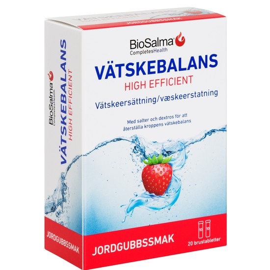 BioSalma Vätskebalans Jordgubb 2x10 brustabletter