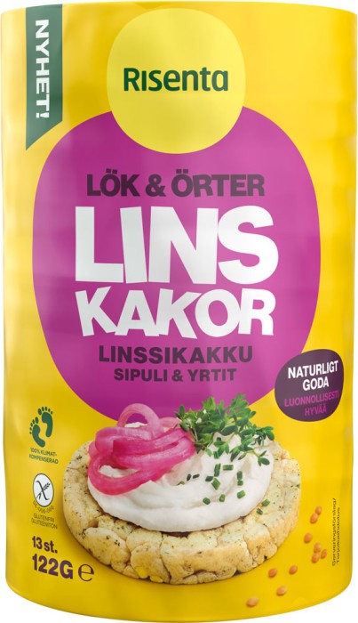 Risenta Linskakor Lök & Örter 122 g