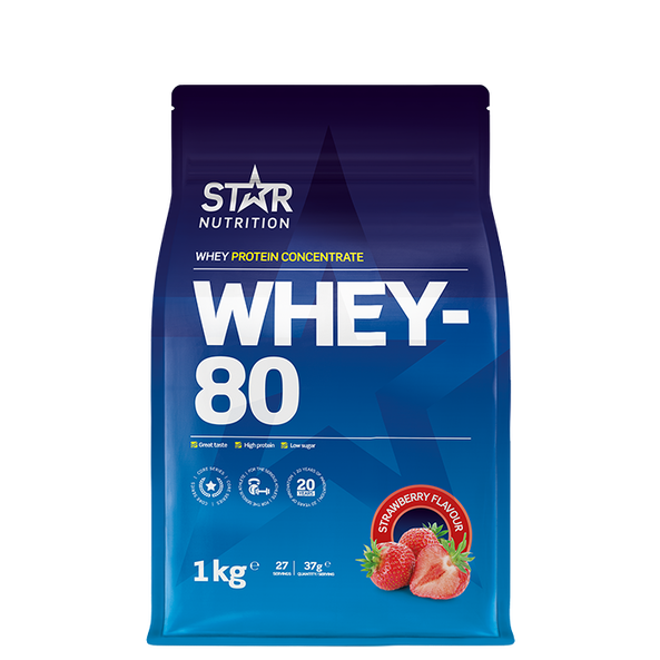 Star Nutrition Whey-80 Jordgubb 1 kg