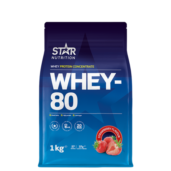 Star Nutrition Whey-80 Jordgubb 1 kg