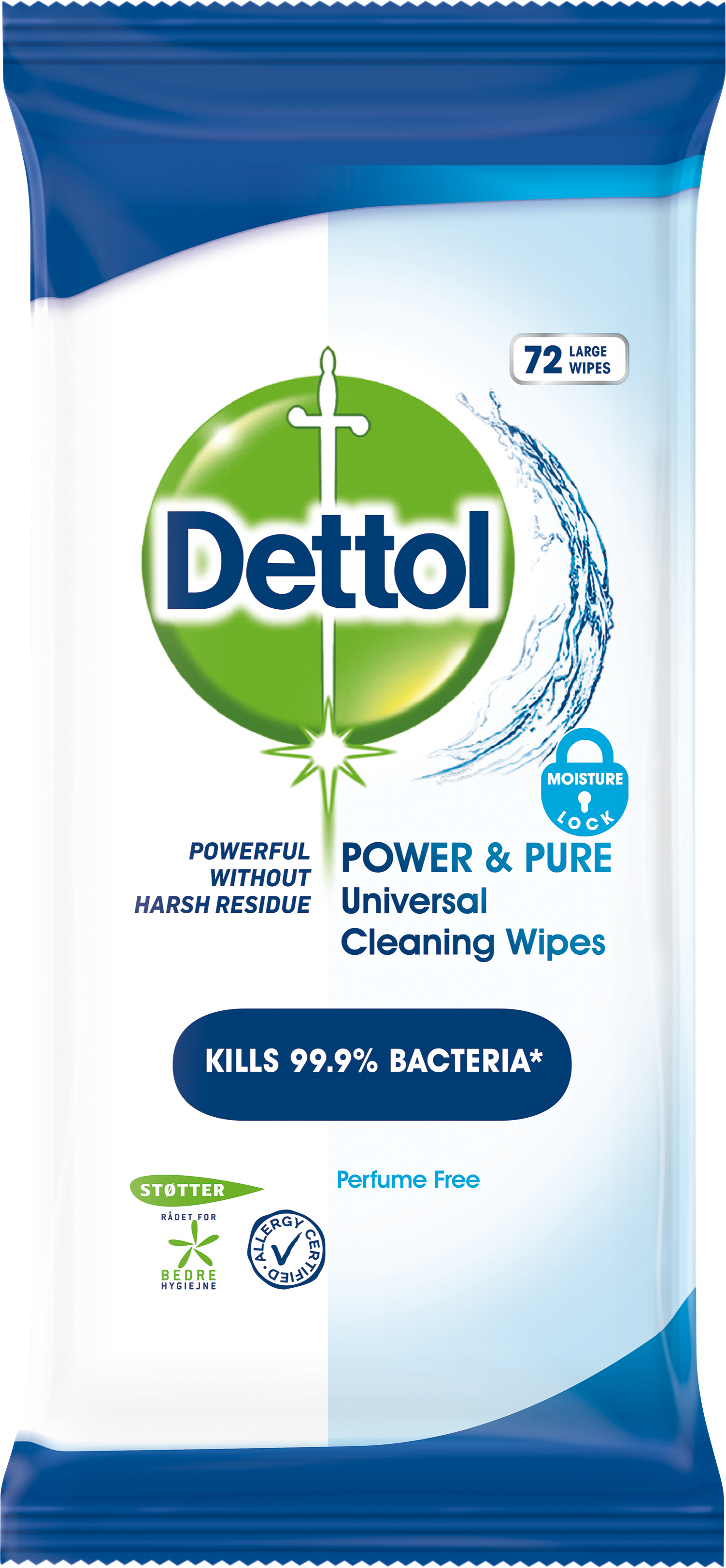 Dettol Power & Pure Universal Desinfektionswipes 72 st