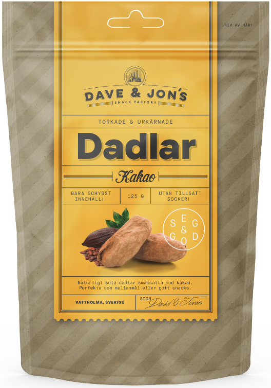 Dave & Jon´s Dadlar Kakao 125 g