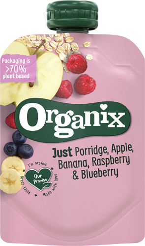 Organix Gröt, Banan, Hallon & Blåbär Klämpåse 100 g