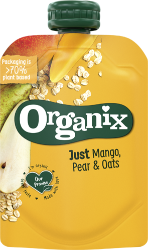 Organix Mango, Päron & Havre Klämpåse 100 g