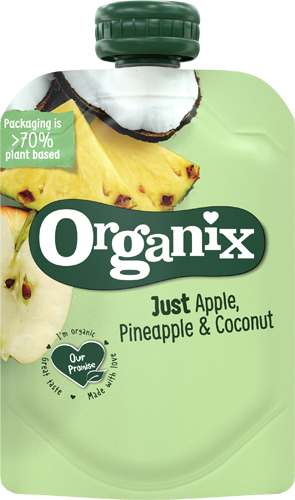 Organix Äpple, Ananas & Kokos Klämpåse 100 g