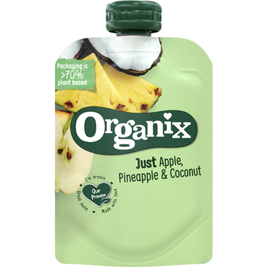 Organix Äpple, Ananas & Kokos Klämpåse 100 g
