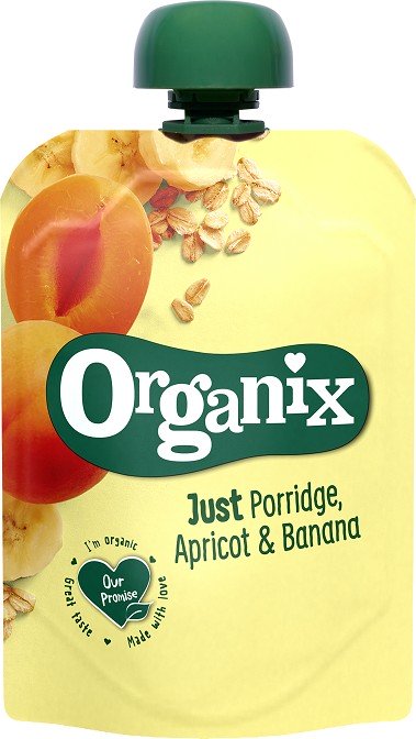 Organix Gröt, Aprikos & Banan Klämpåse 100 g