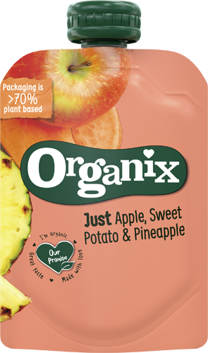 Organix Äpple, Sötpotatis & Ananas klämpåse 100 g