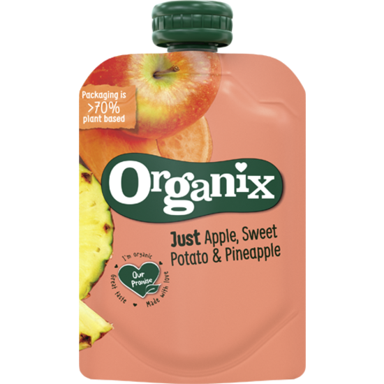 Organix Äpple, Sötpotatis & Ananas klämpåse 100 g