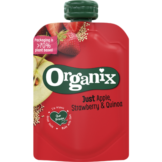 Organix Äpple, Jordgubb, Quinoa Klämpåse 100 g