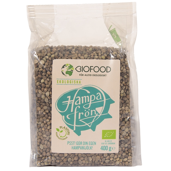 Biofood Hampafrö med skal 400 g