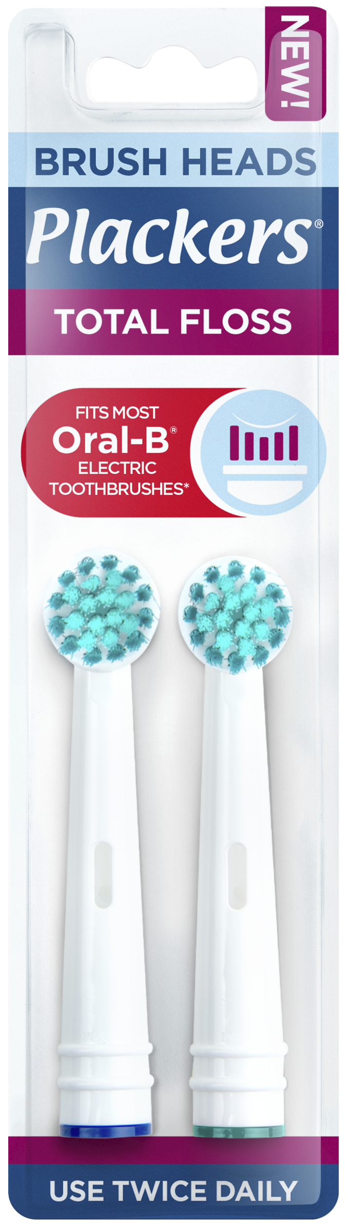 Plackers Brush head refills Total Floss Tandborsthuvuden 2 st