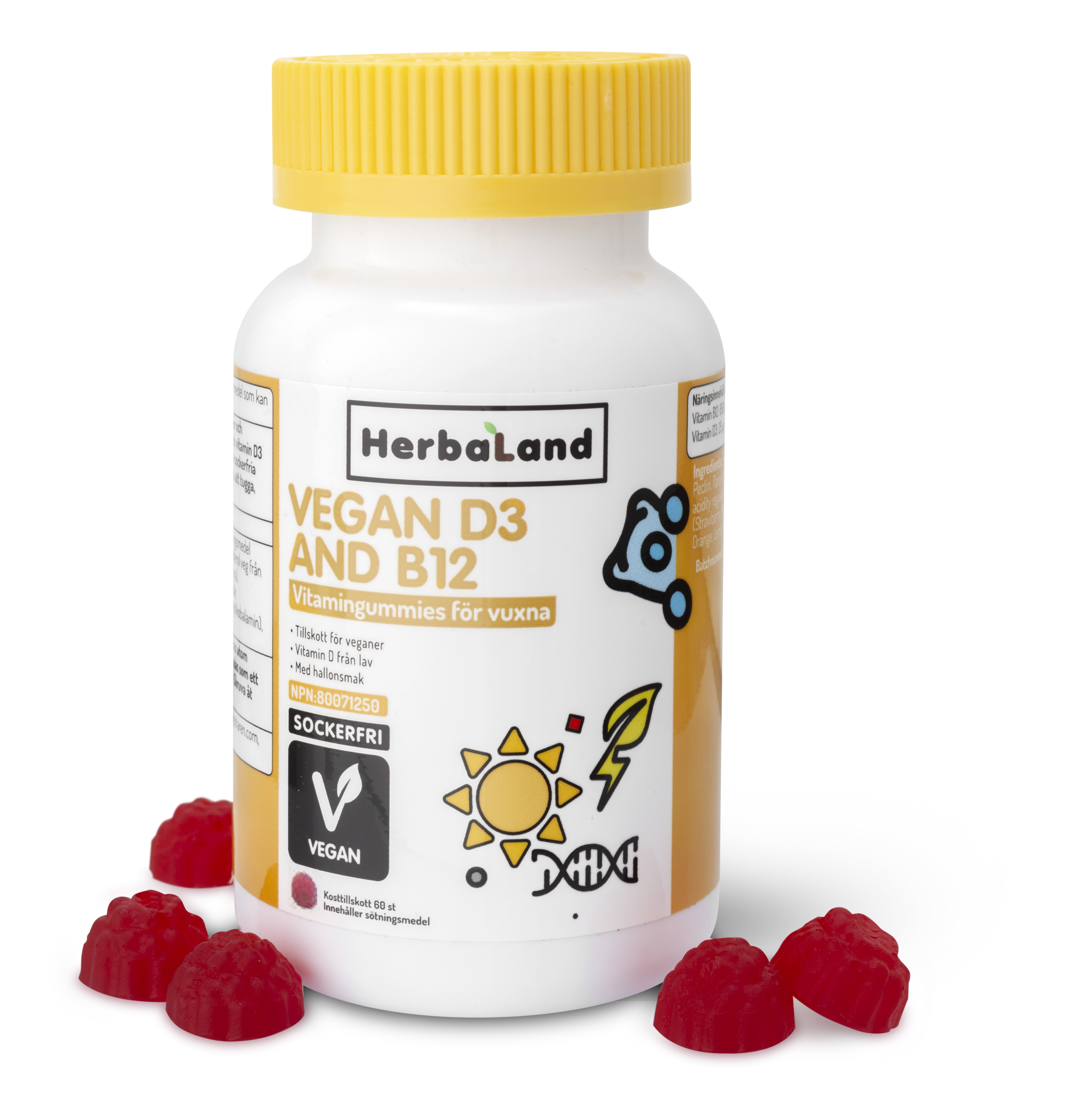 Herbaland Vegan D3+B12 60 st