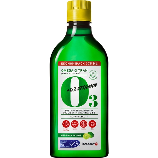 BioSalma Omega-3 Tran Miljömärkt MSC 375 ml