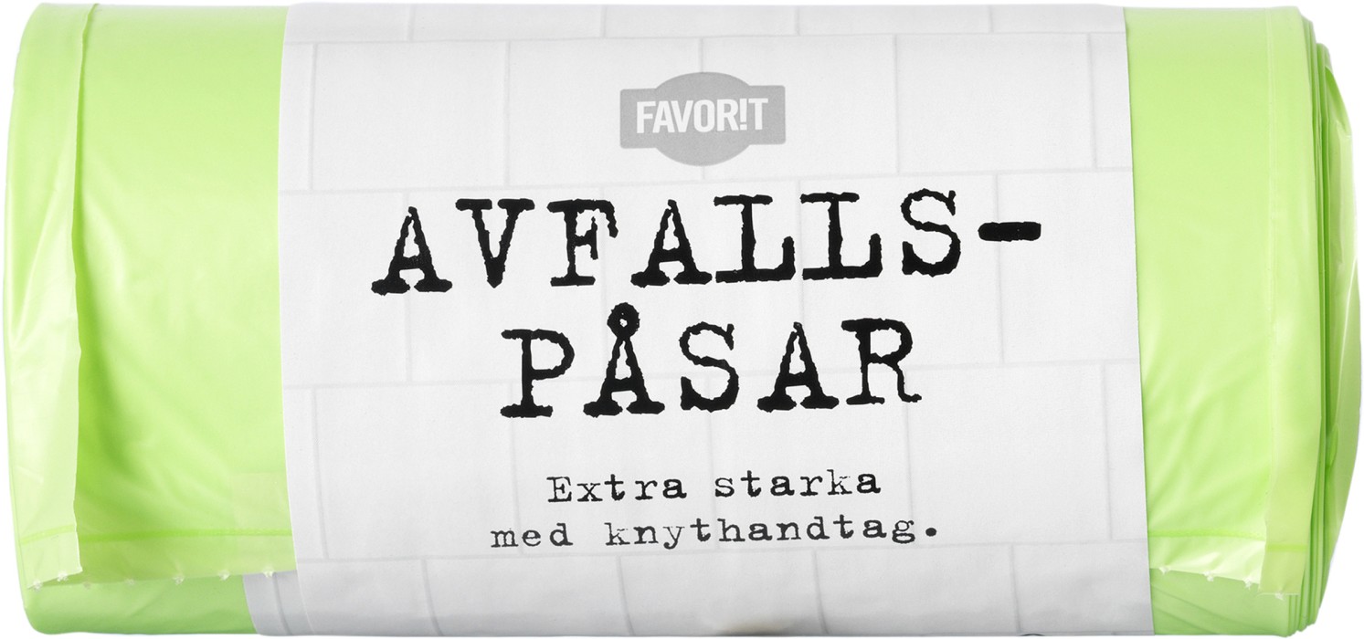 Favorit Avfallspåsar Limegrön 30 liter 25 st