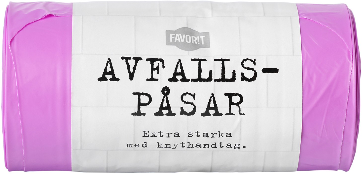 Favorit Avfallspåsar Rosa 30 liter 25 st