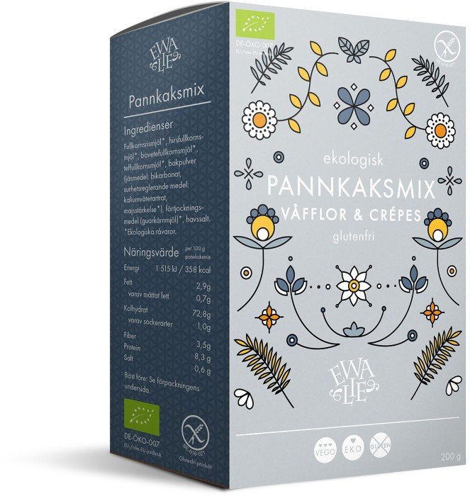 Ewalie Ekologisk och Glutenfri Pannkaksmix 200 g