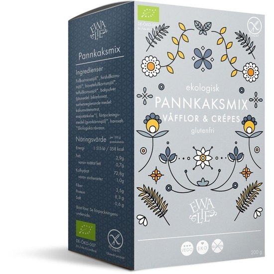 Ewalie Ekologisk och Glutenfri Pannkaksmix 200 g