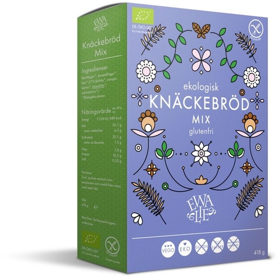 Ewalie Ekologisk och Glutenfri Knäckebrödmix 418 g