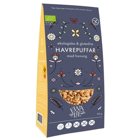 Ewalie Ekologiska och Glutenfria Havrepuffar 150 g