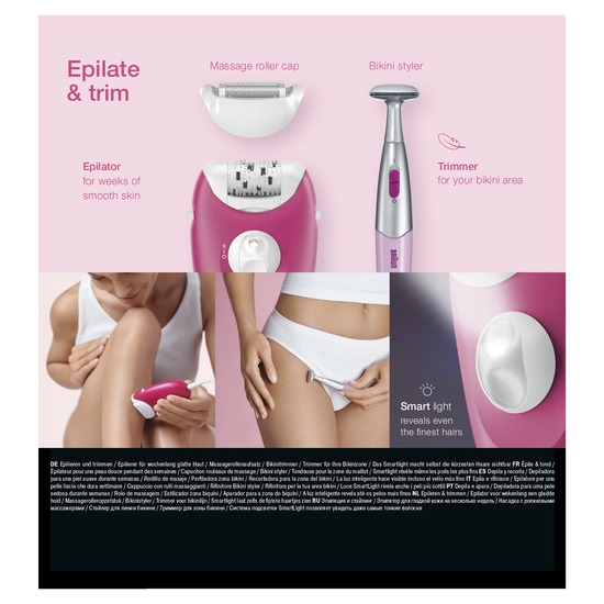 Braun Silk-Epil 3 & Bikini Trimmer SE3/420 Ruby