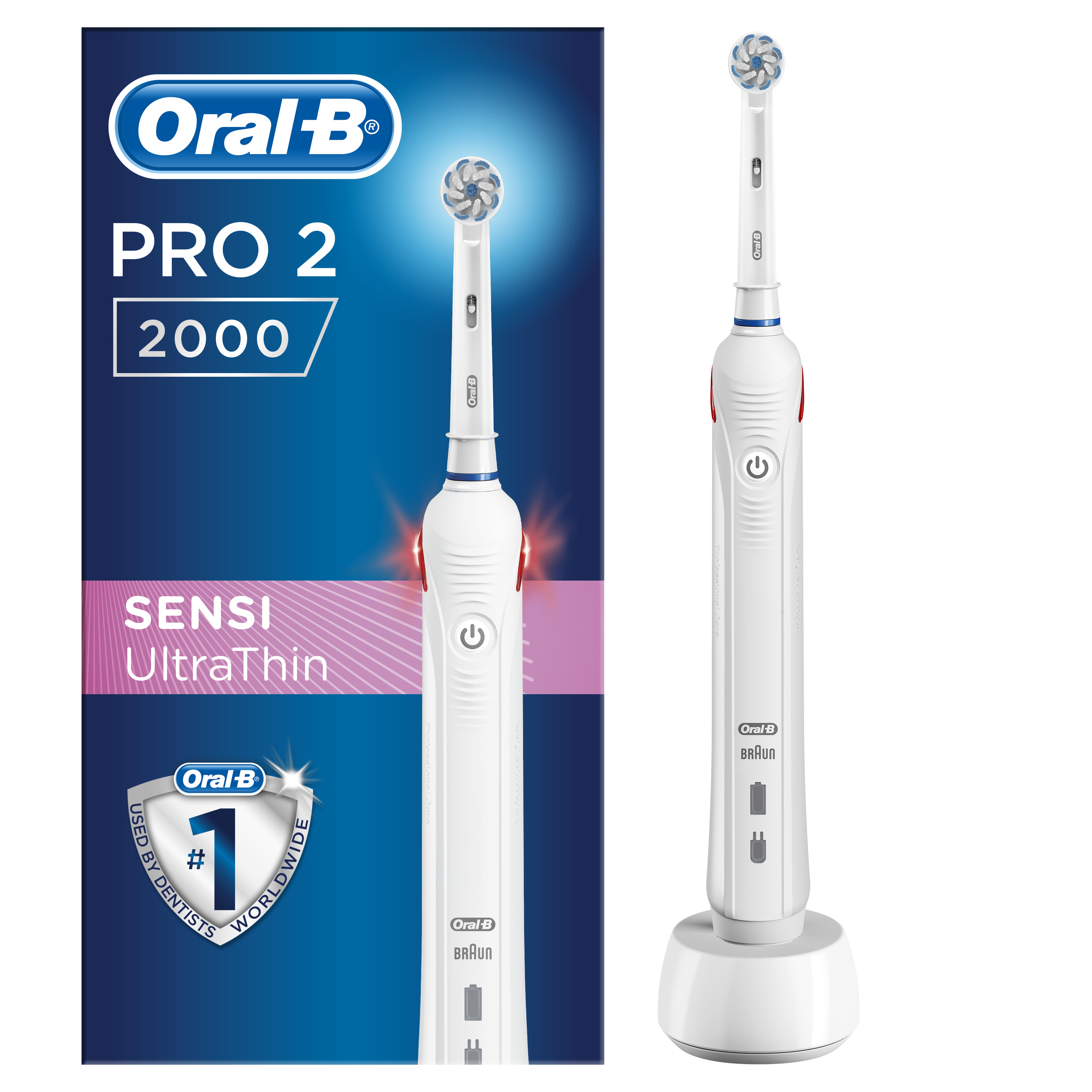 Oral-B PRO 2 2000 Sensi UltraThin Vit Eltandborste
