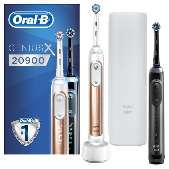 Oral-B Genius X 20900 Duo Roséguld & Svart Eltandborstar 2-pack